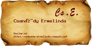 Csanády Ermelinda névjegykártya